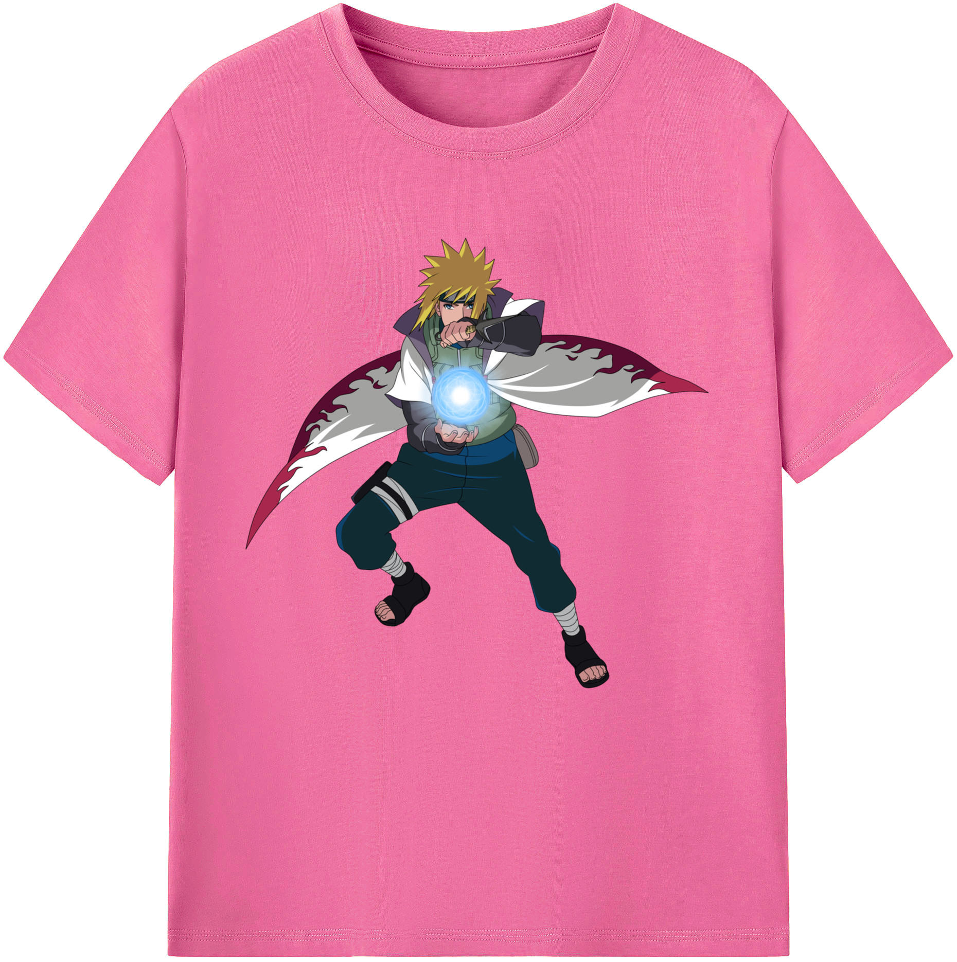 （画像用） NARUTO -ナルト- 波風 ミナト Namikaze Minato レディースカジュアルプリントTシャツ（綿100％）